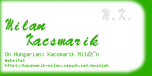 milan kacsmarik business card